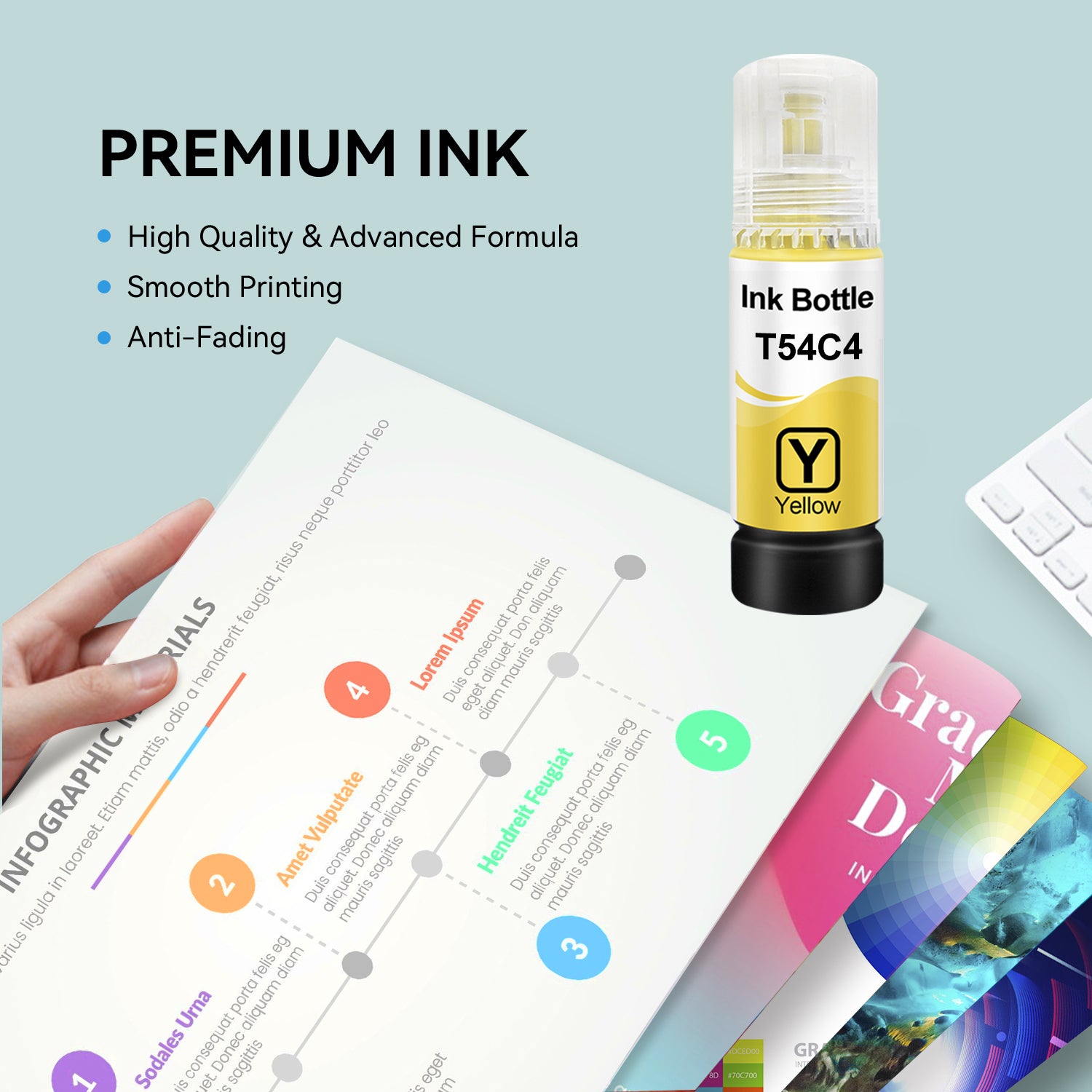 Compatible Epson T54C T54C420 Yellow Ink Bottle