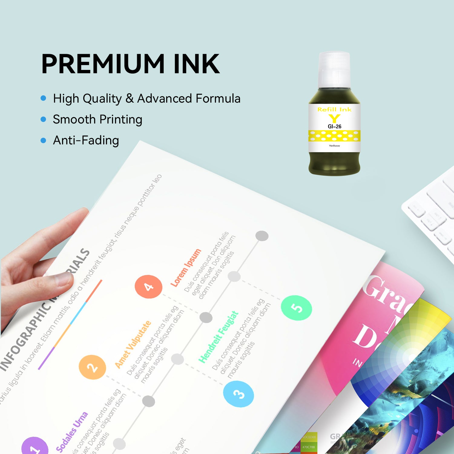 Compatible Canon GI-26 Pigment Yellow Ink Bottle