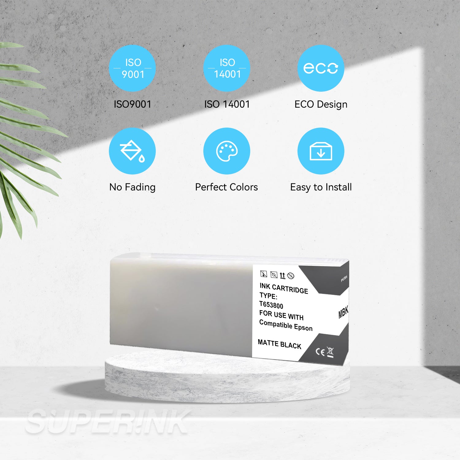 Compatible Epson T653800 Matte Black Ink Cartridge By Superink