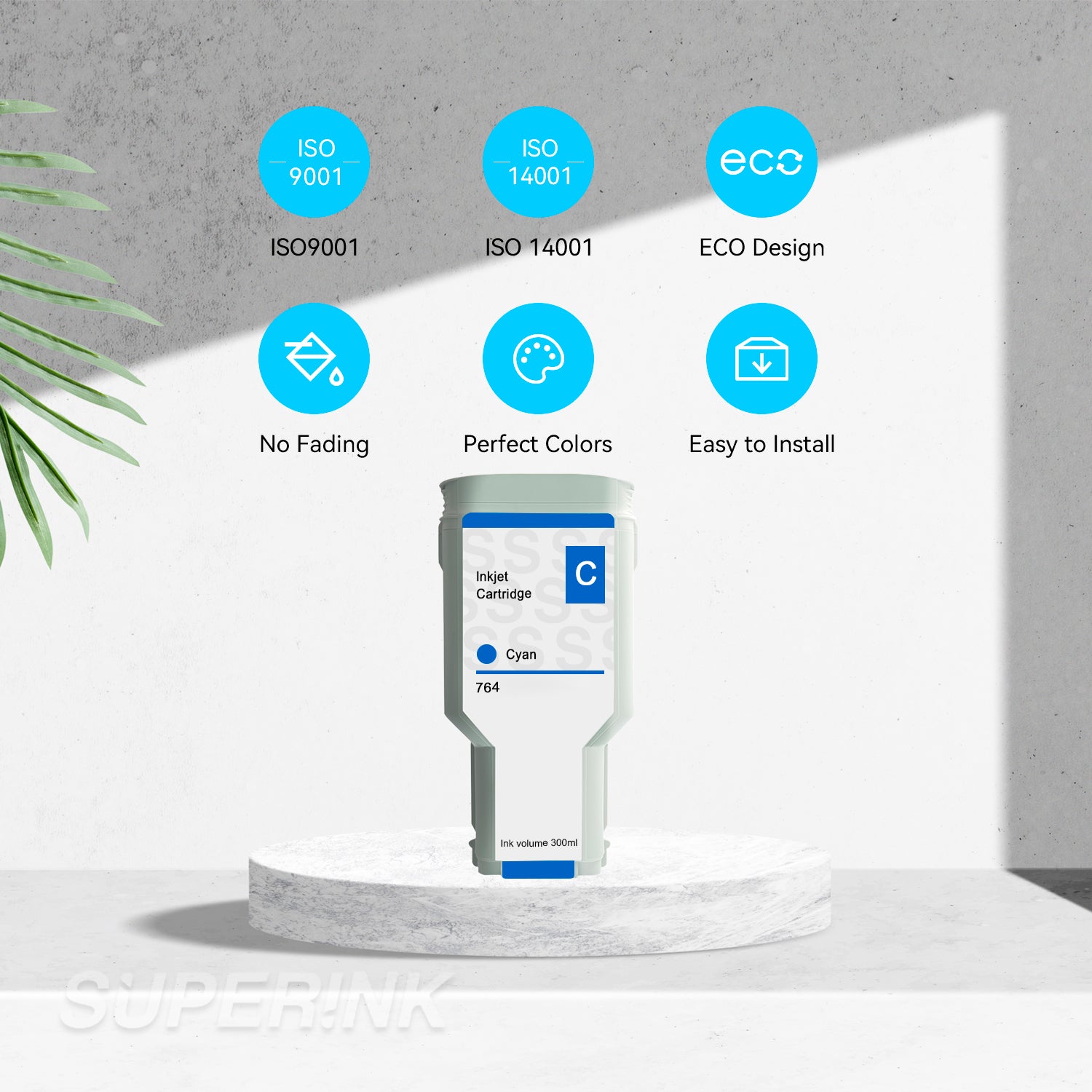 Compatible HP 764 C1Q13A Cyan 300ML Ink Cartridge