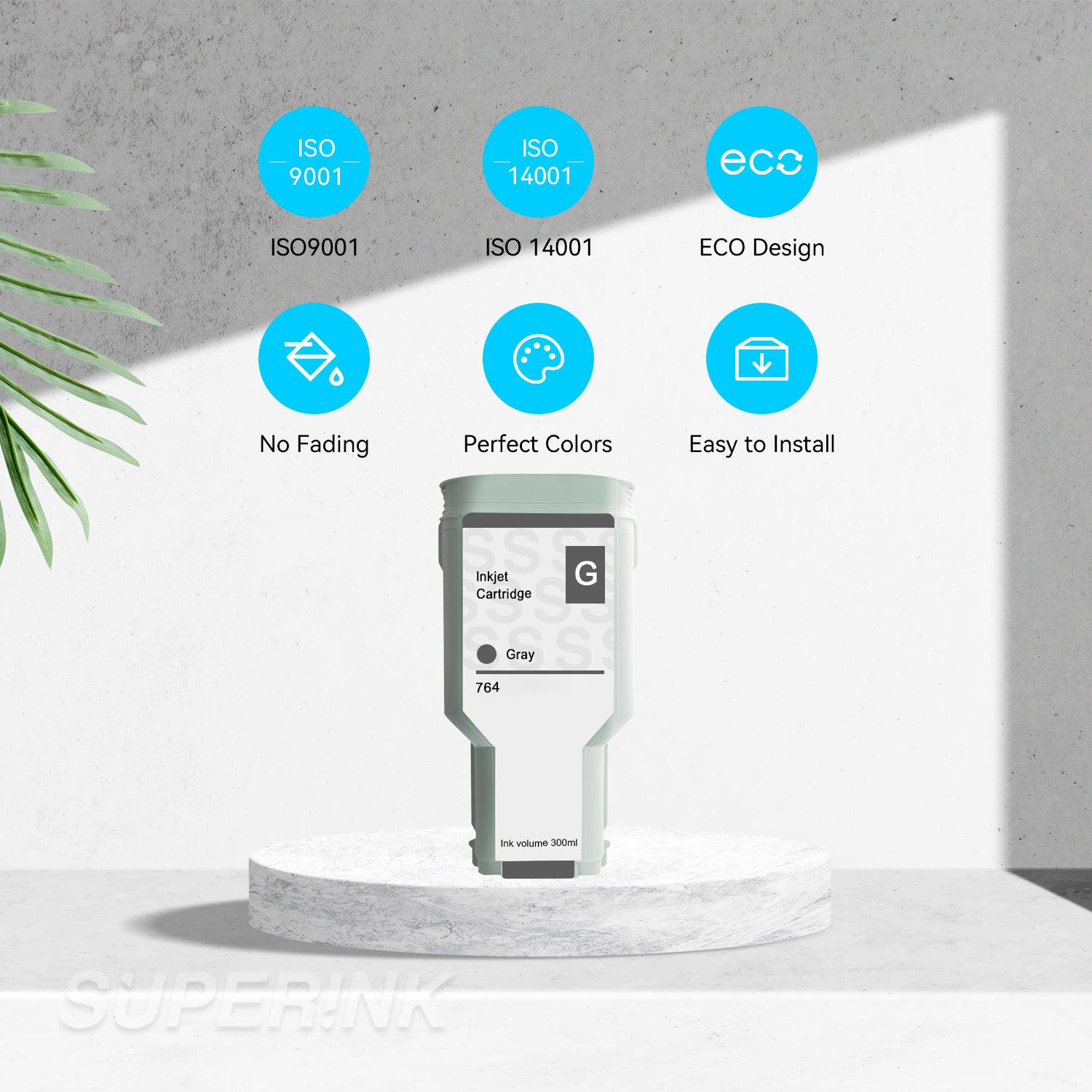 Compatible HP 764 Gray 300ML Ink Cartridge