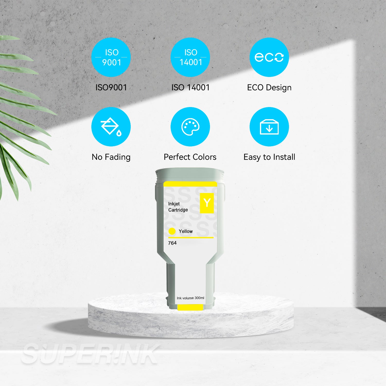 Compatible HP 764 C1Q15A Yellow 300ML Ink Cartridge