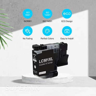 Compatible Brother LC501 LC501XL Black High Yield Ink Cartridge