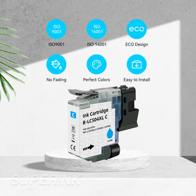 Compatible Brother LC504 LC504XL Cyan Ink Cartridge High Yield