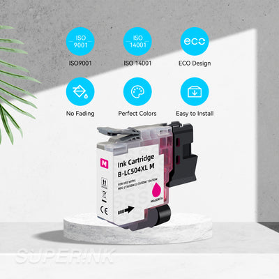 Compatible Brother LC504 LC504XL Magenta Ink Cartridge High Yield