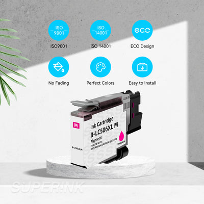Compatible Brother LC506 LC506XL Magenta Ink Cartridge High Yield