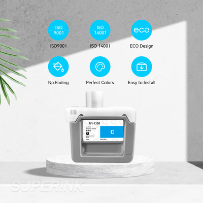 Compatible Canon PFI-1300 Cyan Ink Cartridge By Superink