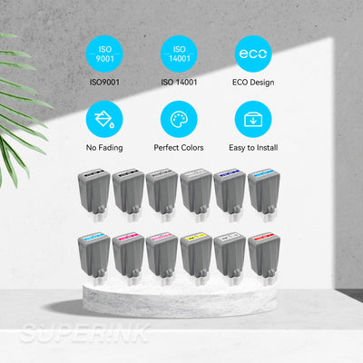 Compatible Canon PFI-4100 Combo 12PCS Ink Cartridge By Superink