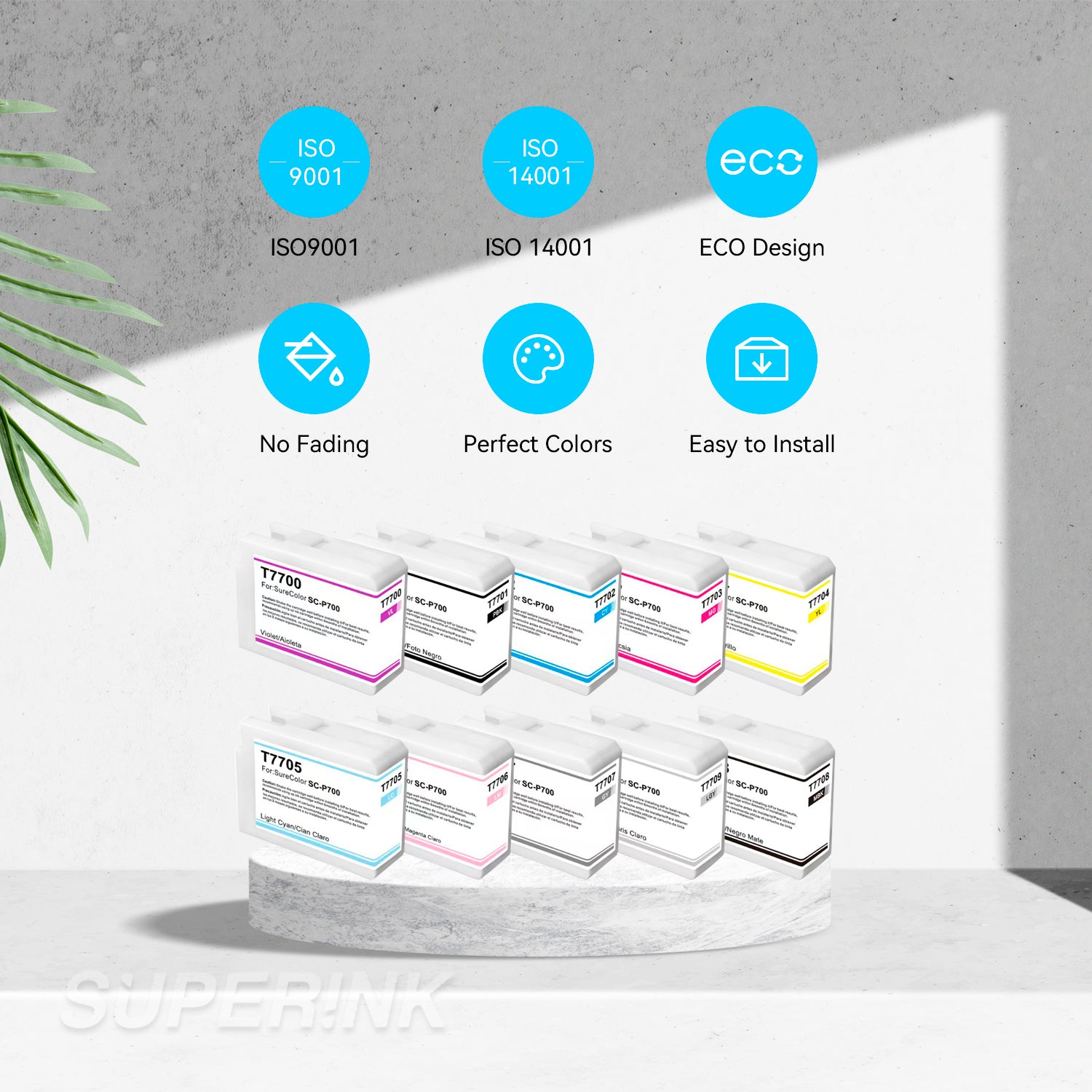 Compatible Epson T770 UltraChrome PRO10 Ink Cartridge Combo 10 Colours