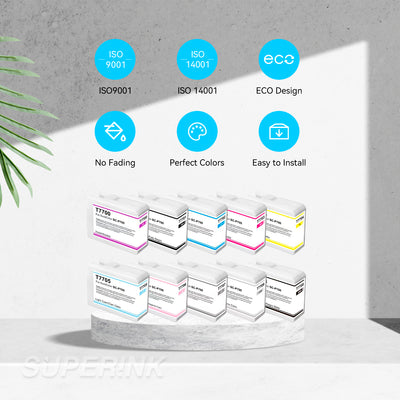 Compatible Epson T770 UltraChrome PRO10 Ink Cartridge Combo 10 Colours