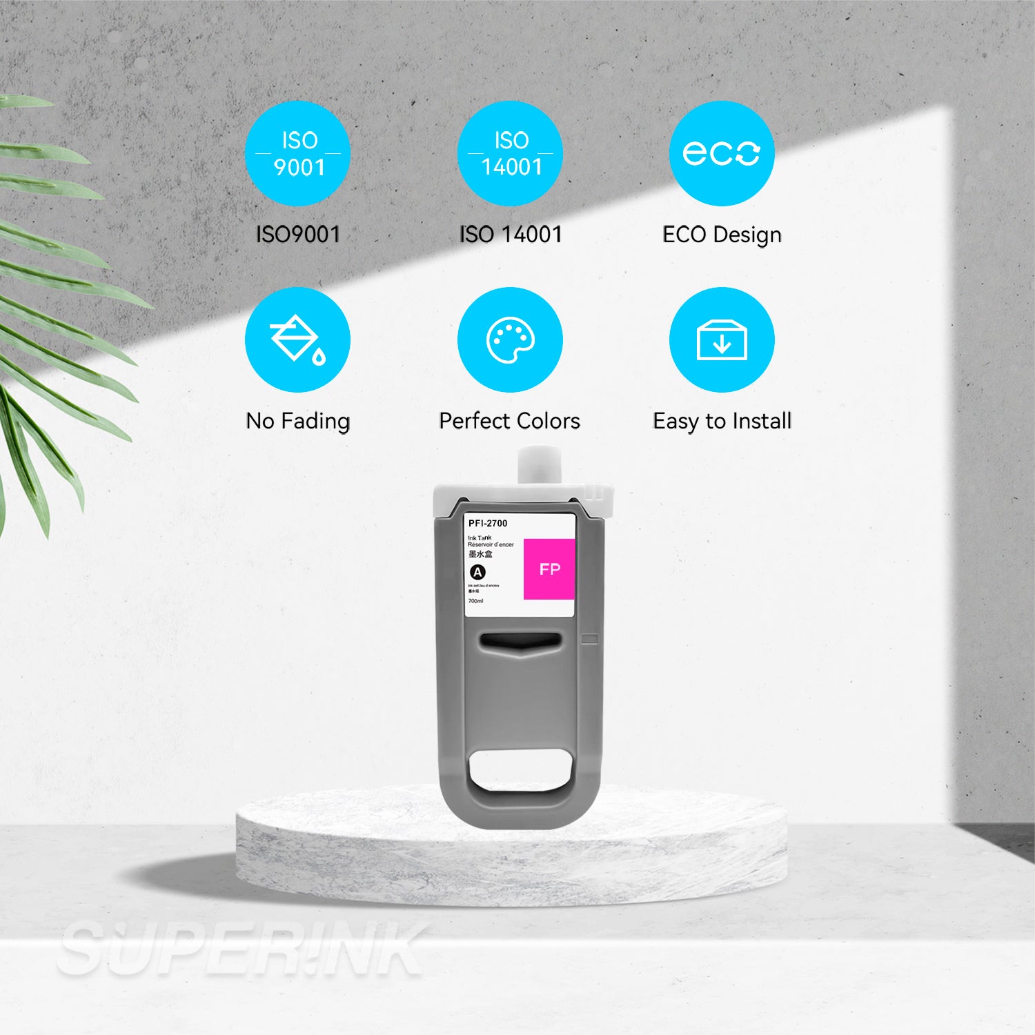 Compatible Canon PFI-2100 PFI-2300 PFI-2700 Fluorescent Pink Ink Cartridge By Superink