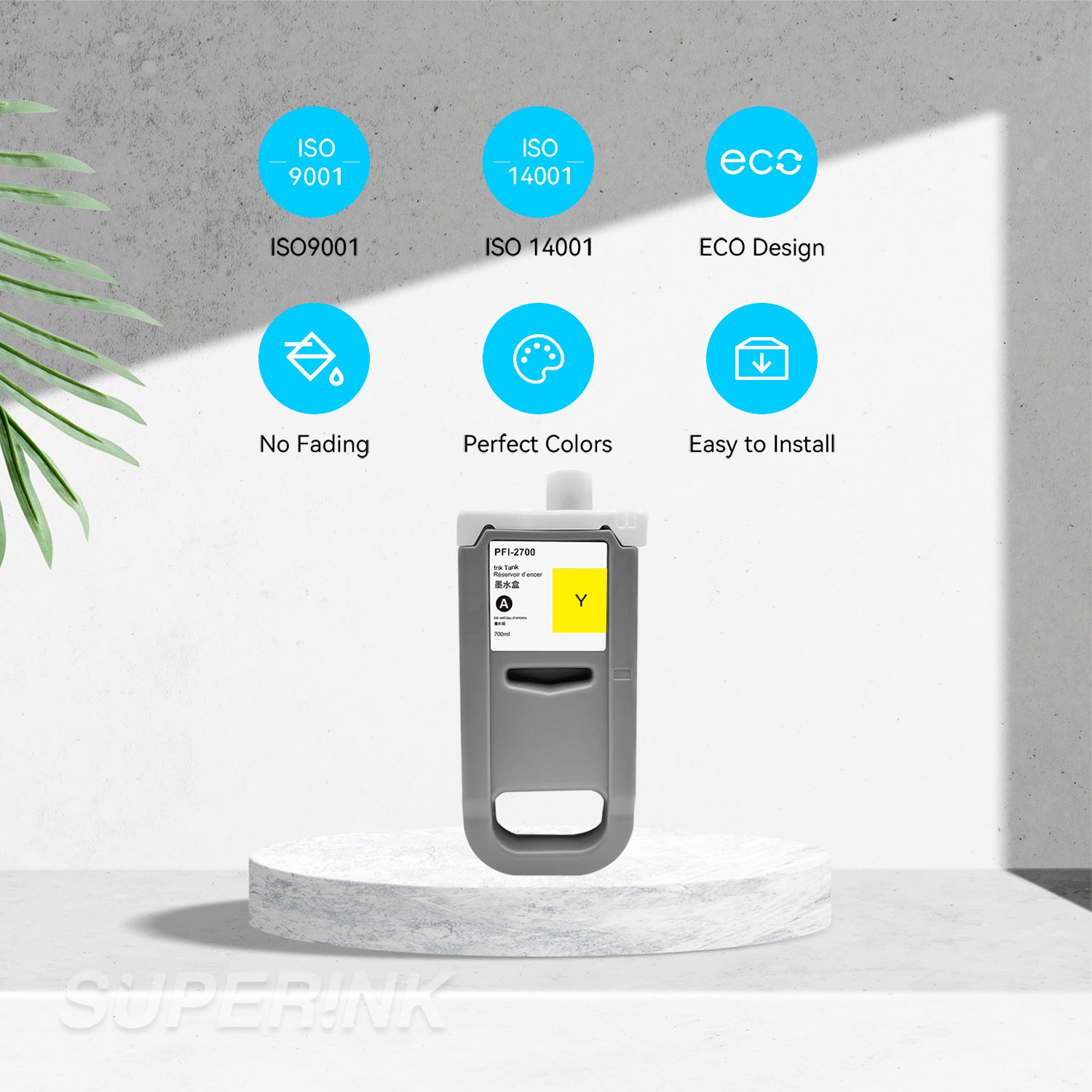 Compatible Canon PFI-2100 PFI-2300 PFI-2700 Yellow Ink Cartridge By Superink