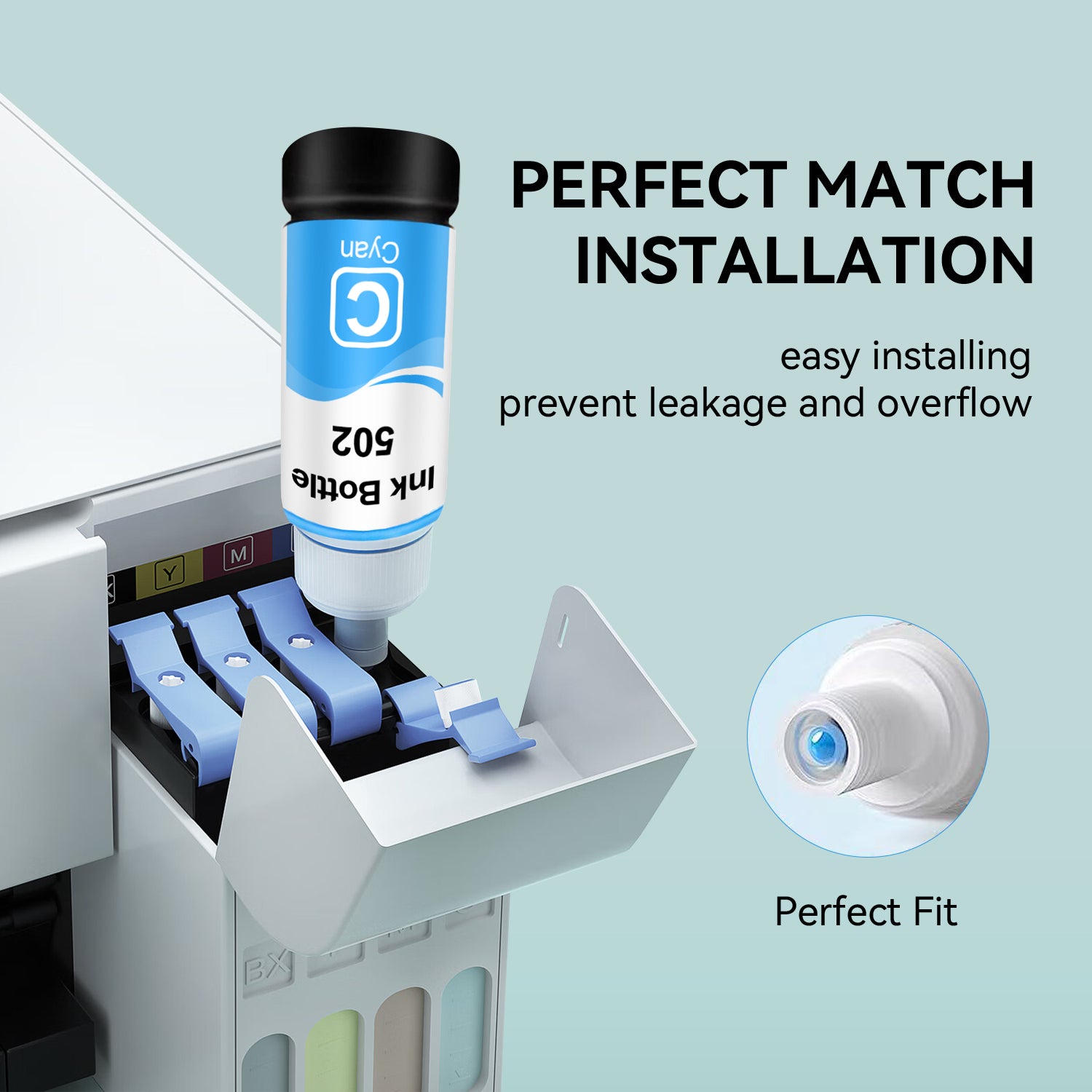 Compatible Epson T502 T502220-S Cyan Ink Bottle