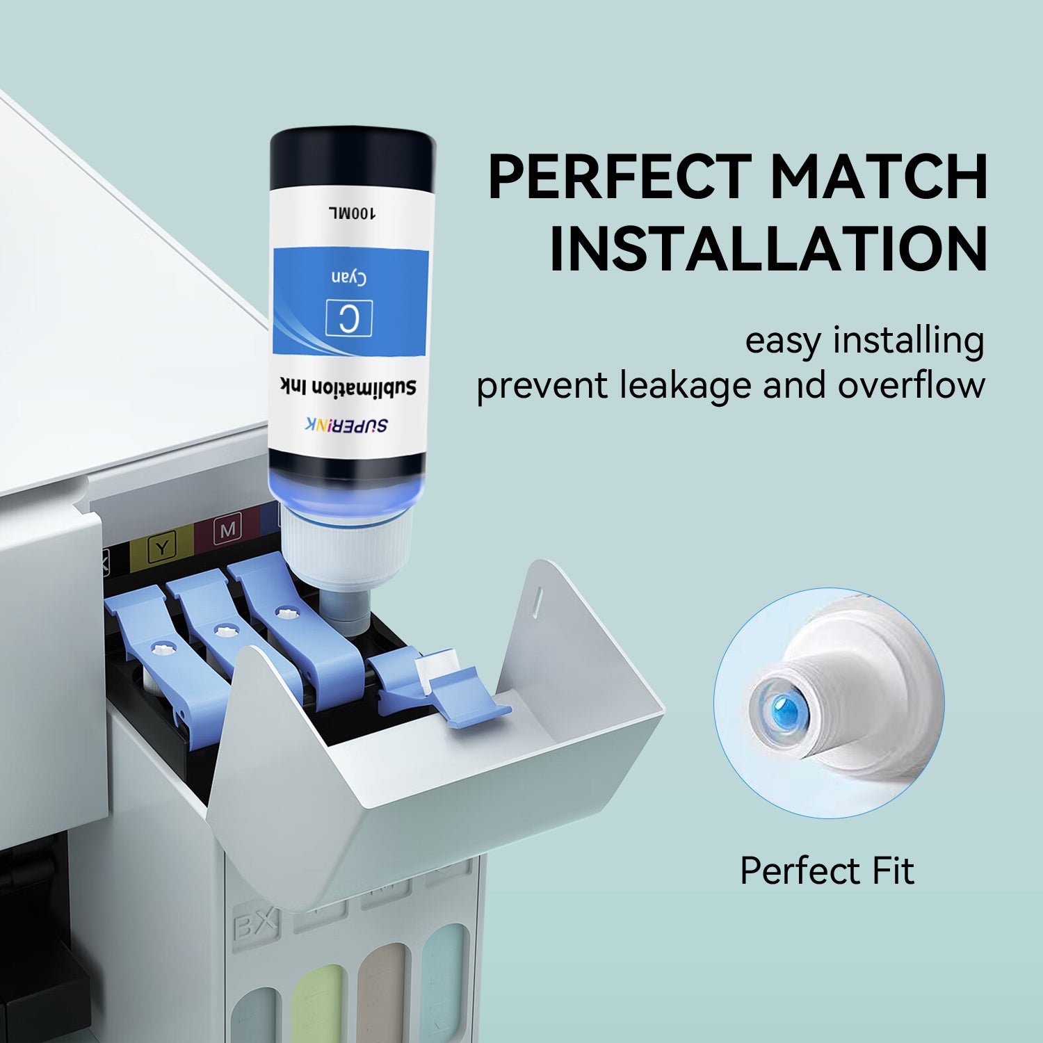 Sublimation Ink for Epson 100ml Cyan By Superink