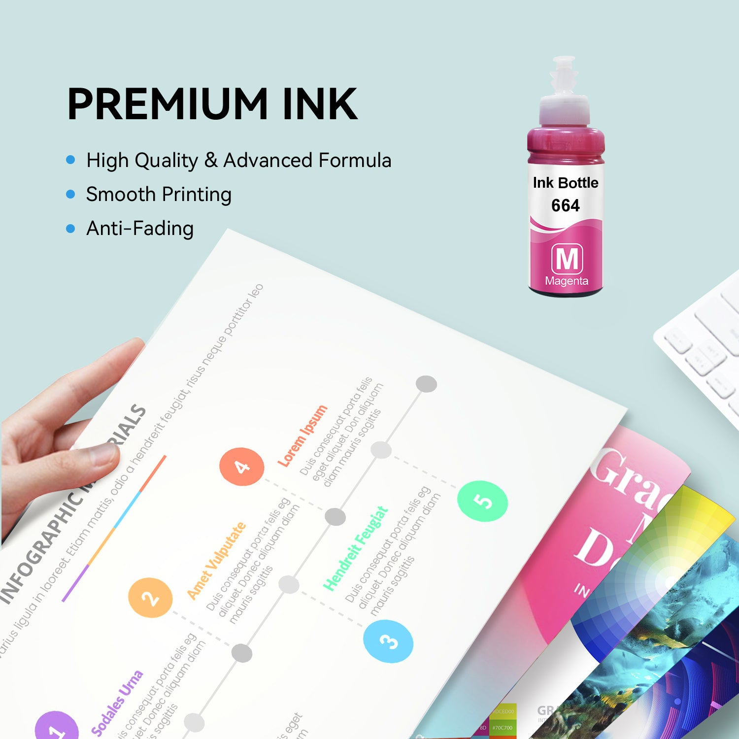 Compatible Epson T664 T664320-S Magenta Ink Bottle