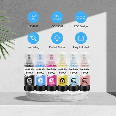Compatible Epson T54C Set of 6 Ink Bottles by Superink