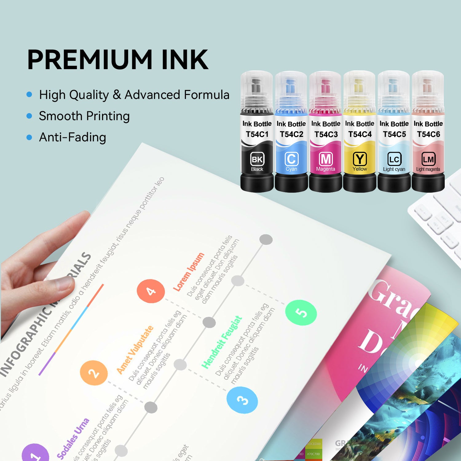 Compatible Epson T54C Set of 6 Ink Bottles