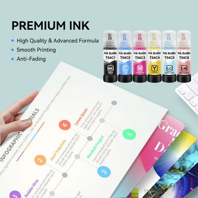 Compatible Epson T54C Set of 6 Ink Bottles by Superink