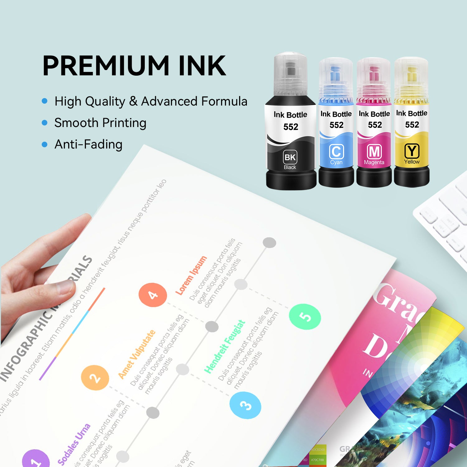 Compatible Epson T552 Combo Ink Bottle BK/C/M/Y by Superink