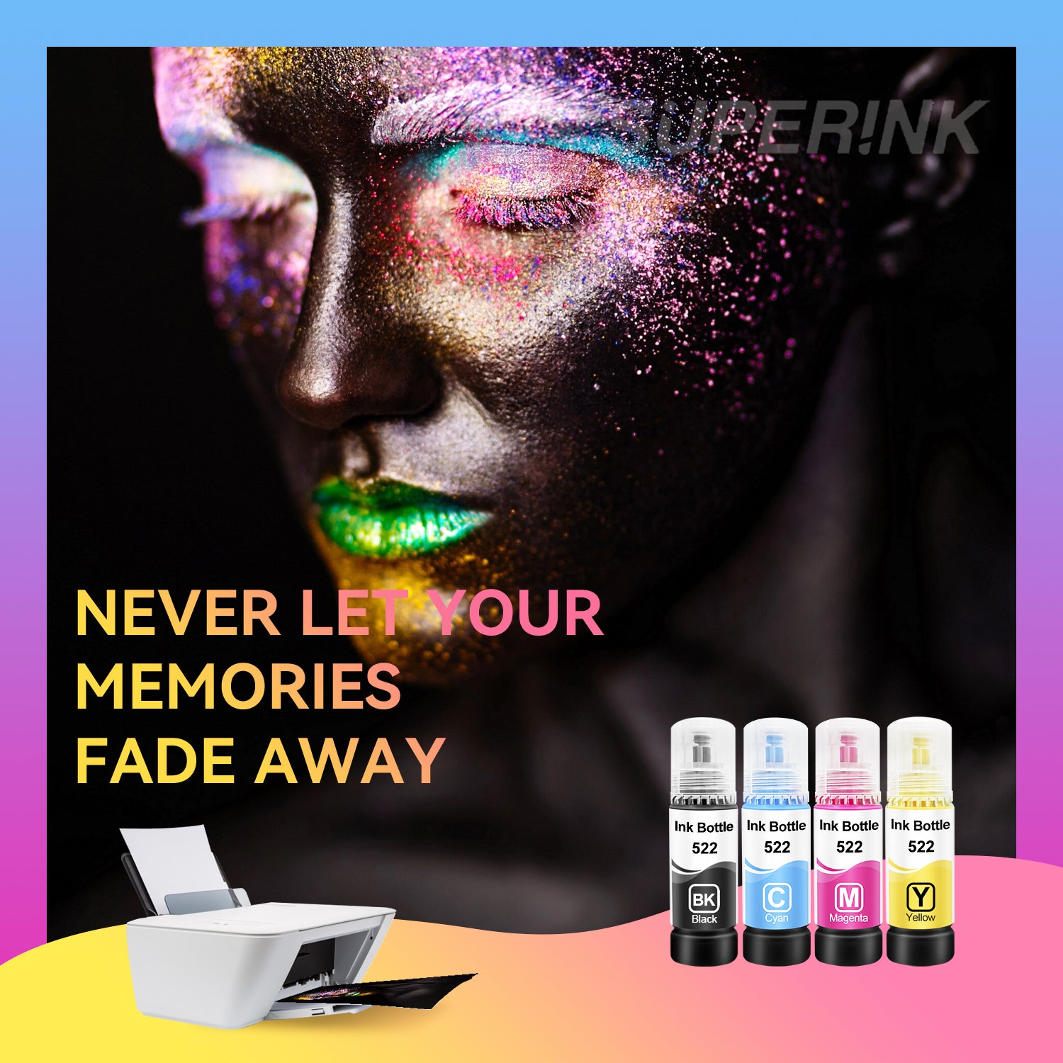 Compatible Epson T522 Combo Ink Bottle BK/C/M/Y by Superink