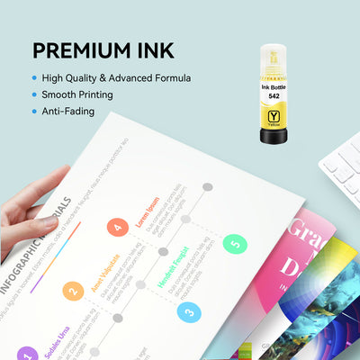 Compatible Epson T542 T542420-S Yellow Ink Bottle by Superink