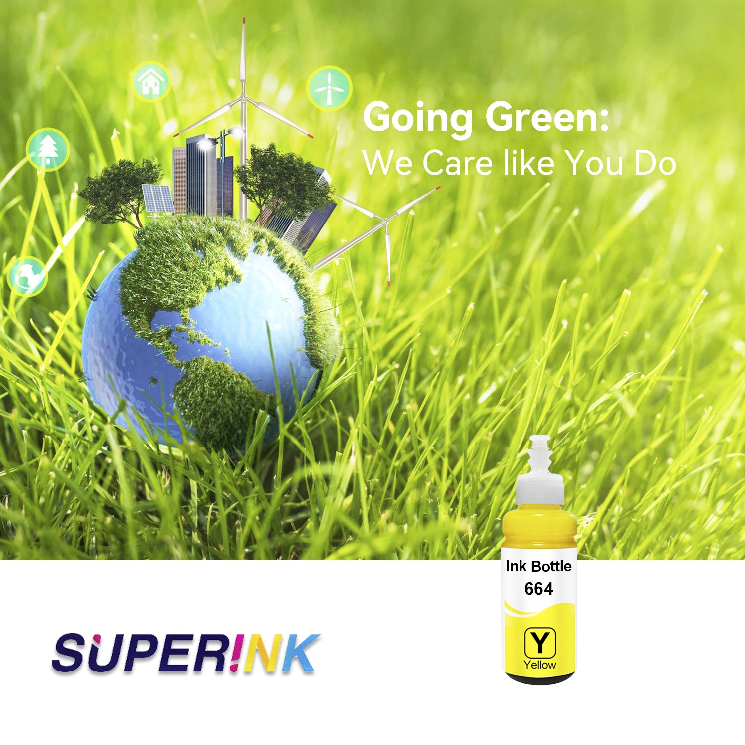 Compatible Epson T664 T664420-S Yellow Ink Bottle