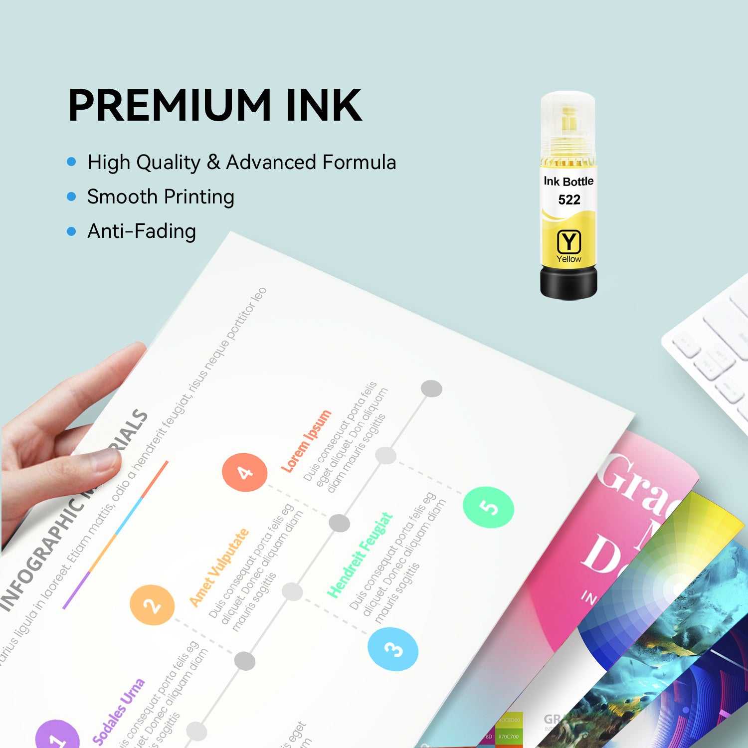 Compatible Epson T522 T522420-S Yellow Ink Bottle