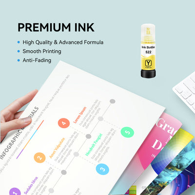Compatible Epson T522 T522420-S Yellow Ink Bottle by Superink